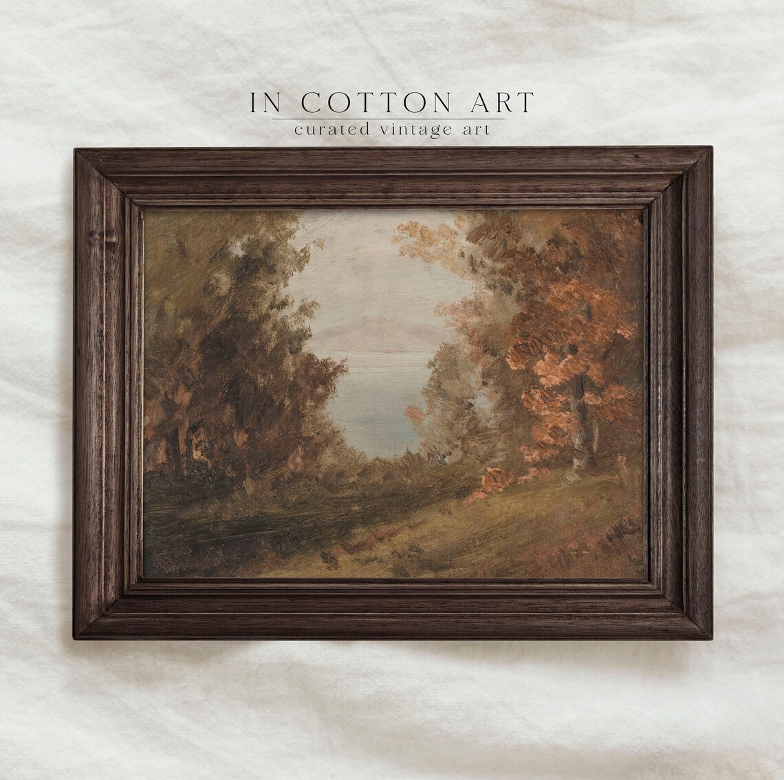 Warm Autumn Landscape Art Print, Rustic Lodge Style - Image 3