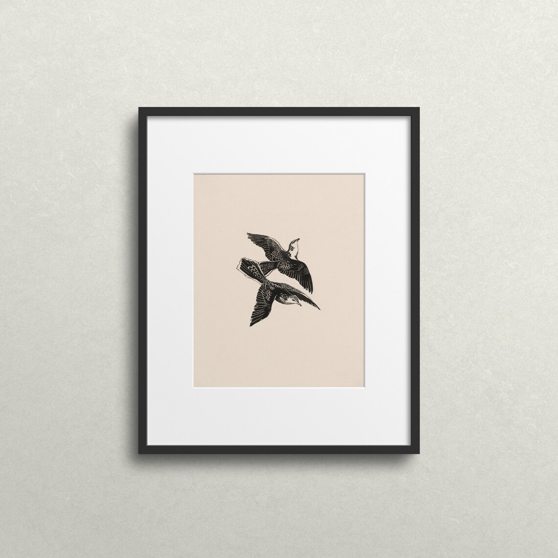 Sparrow Flight Vintage Black Bird Wall Art Print - Image 2