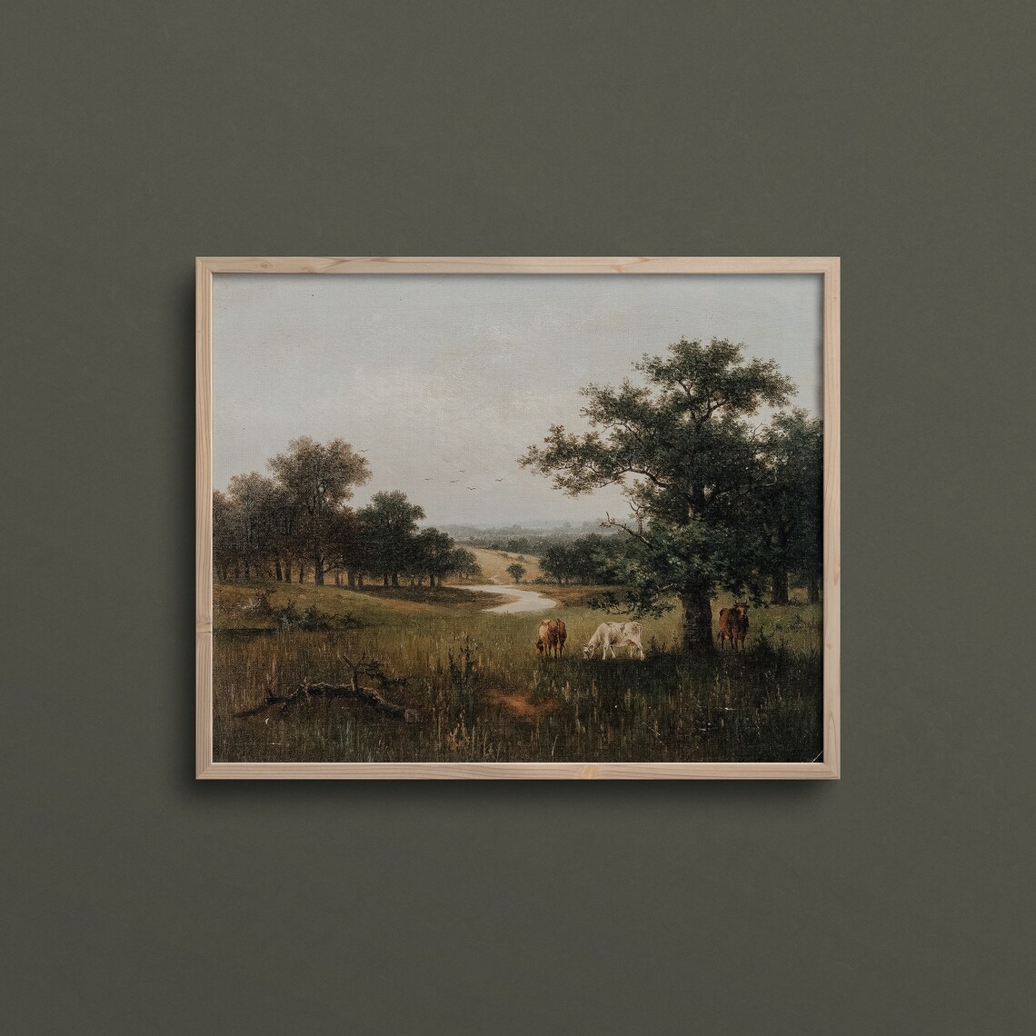 Cows Beneath The Oak, French Country Landscape Art Print - Image 3