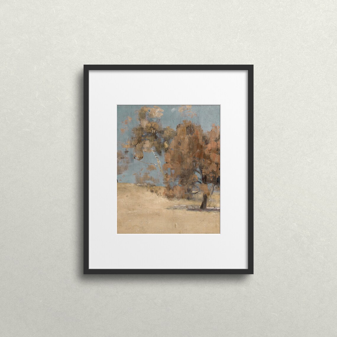 Neutral Autumn Landscape Painting Wall Art Print - Image 2