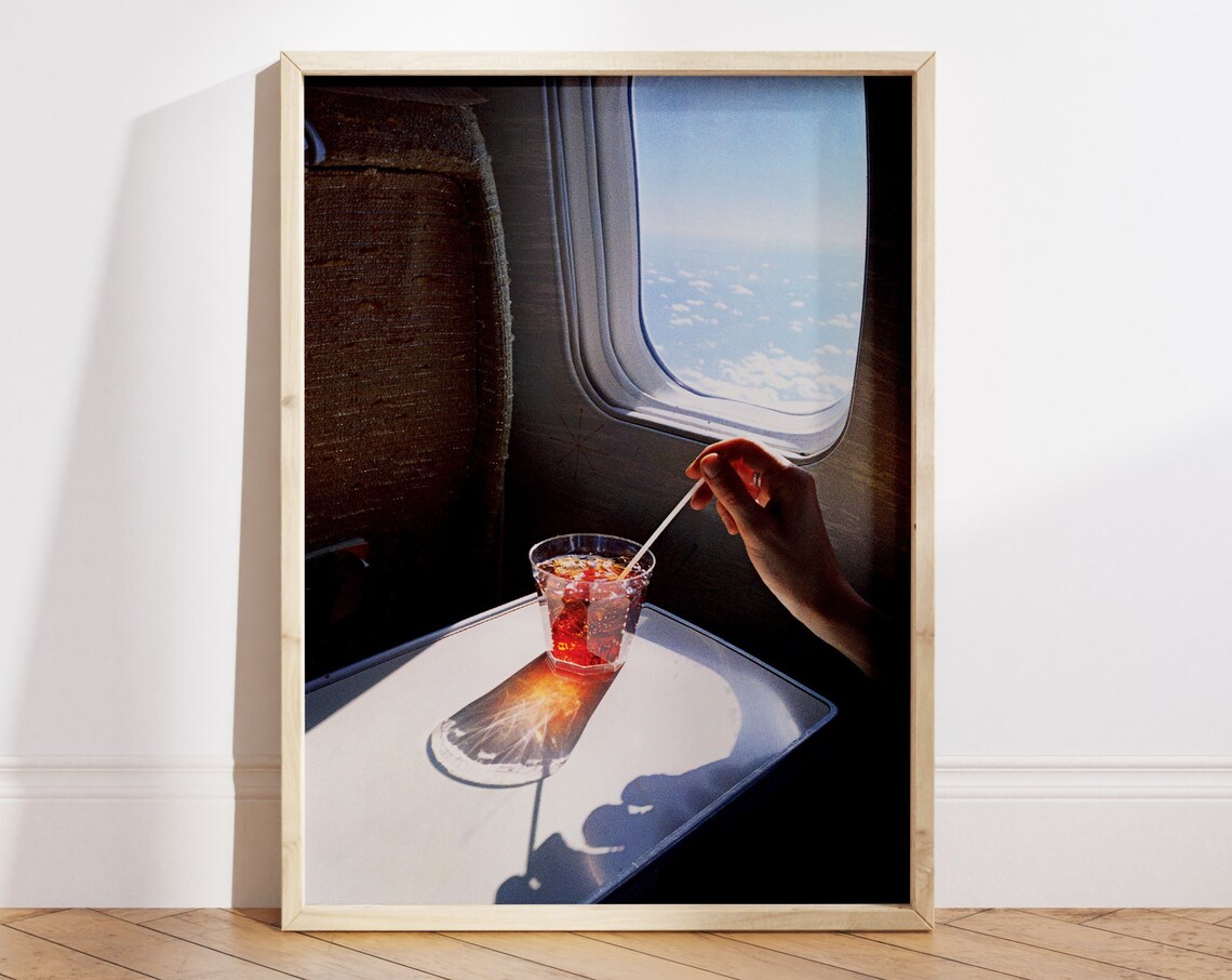 Retro Airplane Window Art Print, Aviation Decor