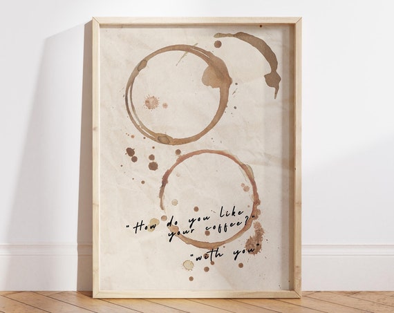 Coffee Stain Poster Good Morning Coffee Poster Coffee Lover Gift Coffee Station Wall Art Modern Trendy Kitchen Wall Art File