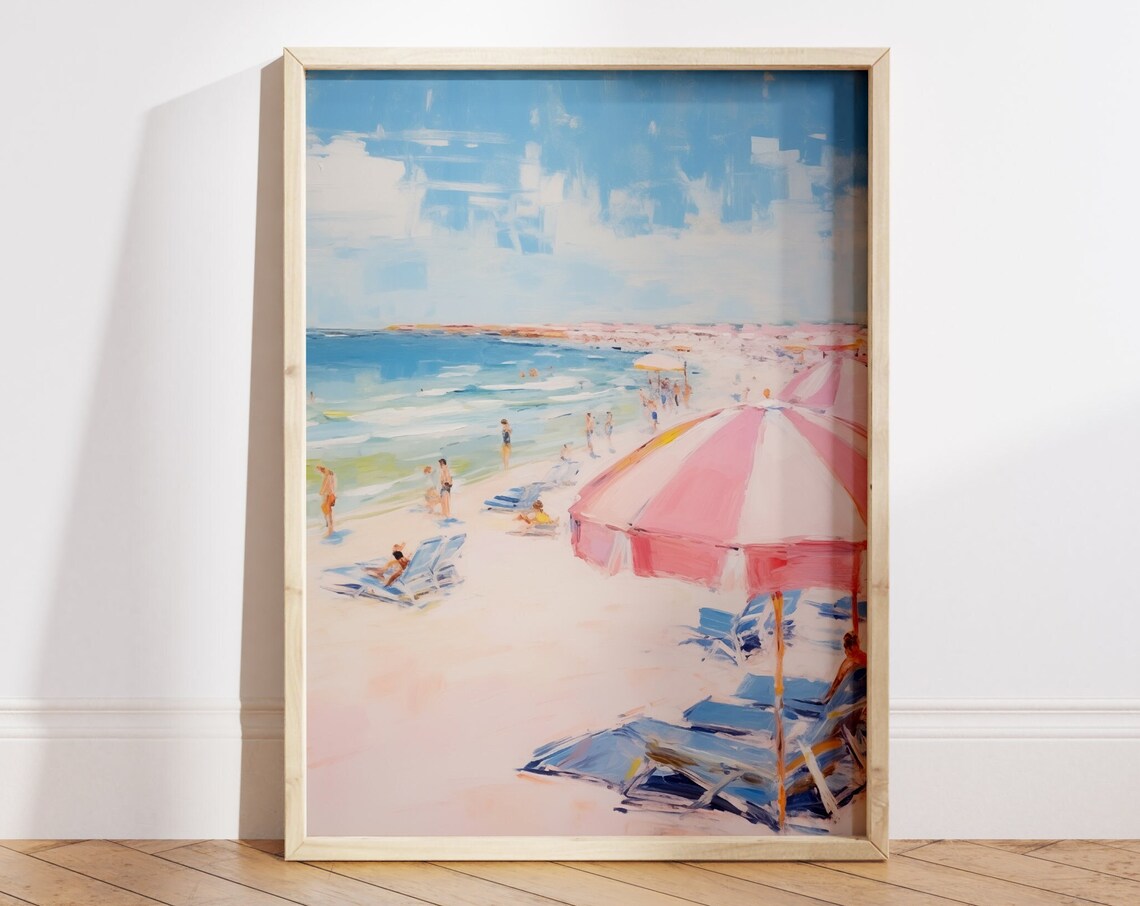 Ocean Watercolor Painting Boho Beach Art Print
