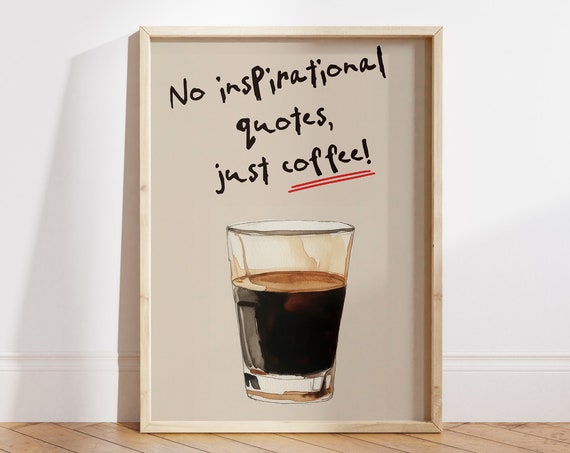 Coffee Bar Poster Good Morning Coffee Poster Coffee Lover Gift Coffee Station Wall Art Trendy Kitchen Quote Wall Art File
