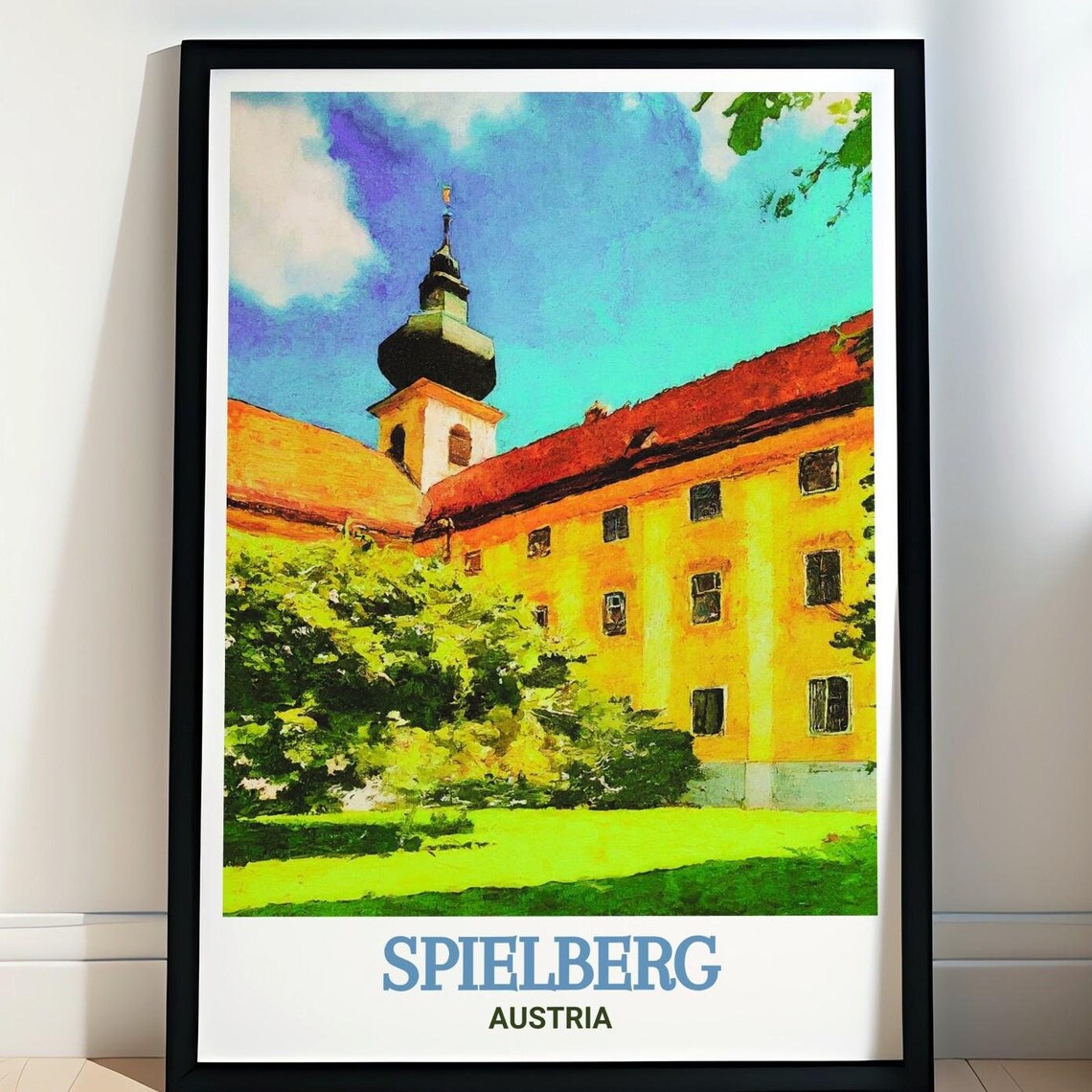 Spielberg Austria Seckau Abbey Yellow Baroque Building Poster