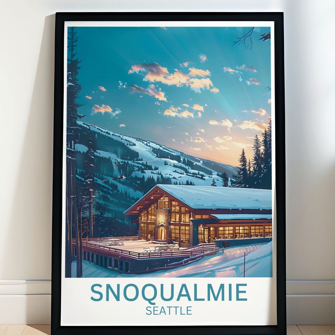 Summit Snoqualmie Ski Prints Washington Skiing Glory Posters Life With Summit Snoqualmie Artwork