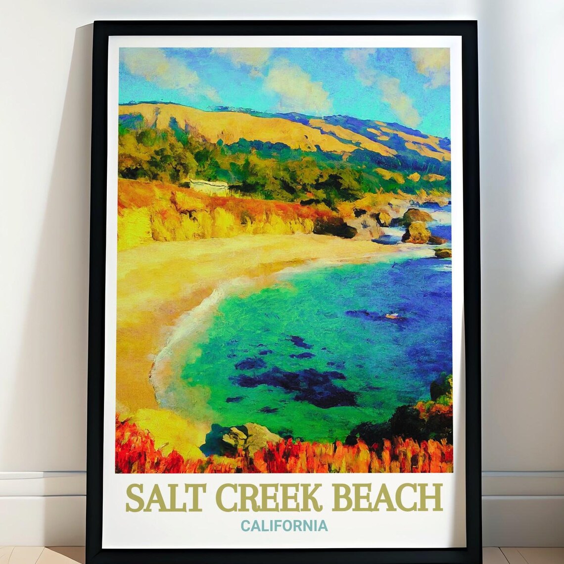 Salt Creek Beach California Golden Cove Sunset Travel Poster