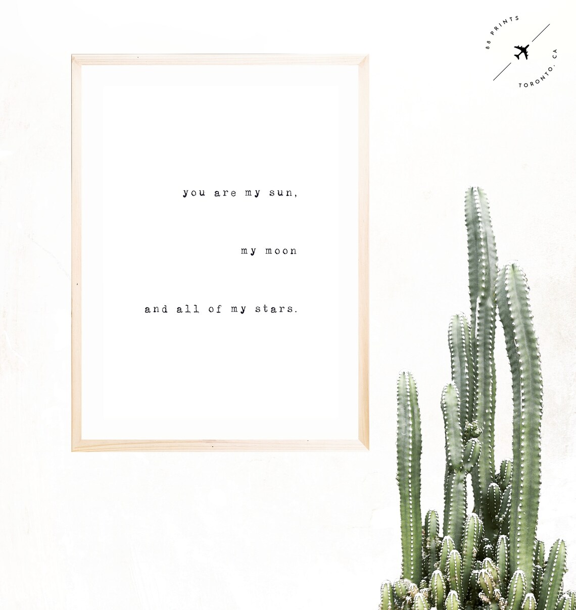 You Are My Sun My Moon and All My Stars Romantic Quote Print - Image 2
