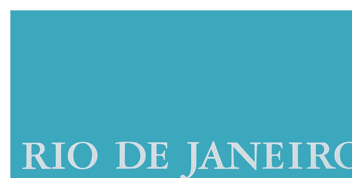 Rio De Janeiro Minimalist Teal Orange Cityscape Modern Art Poster - Image 2