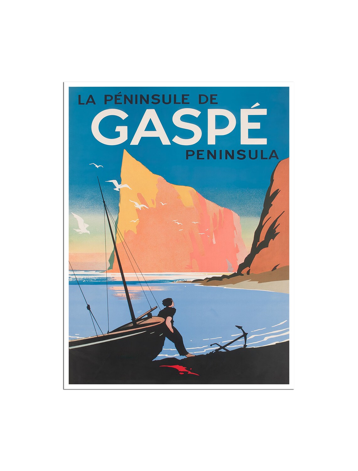 Gasp Peninsula Quebec Travel Poster, Canada Art Print