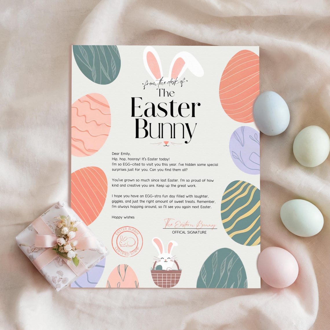 Easter Bunny Letter Kids Printable Eggs Hunt Magic Keepsake Print - Image 4