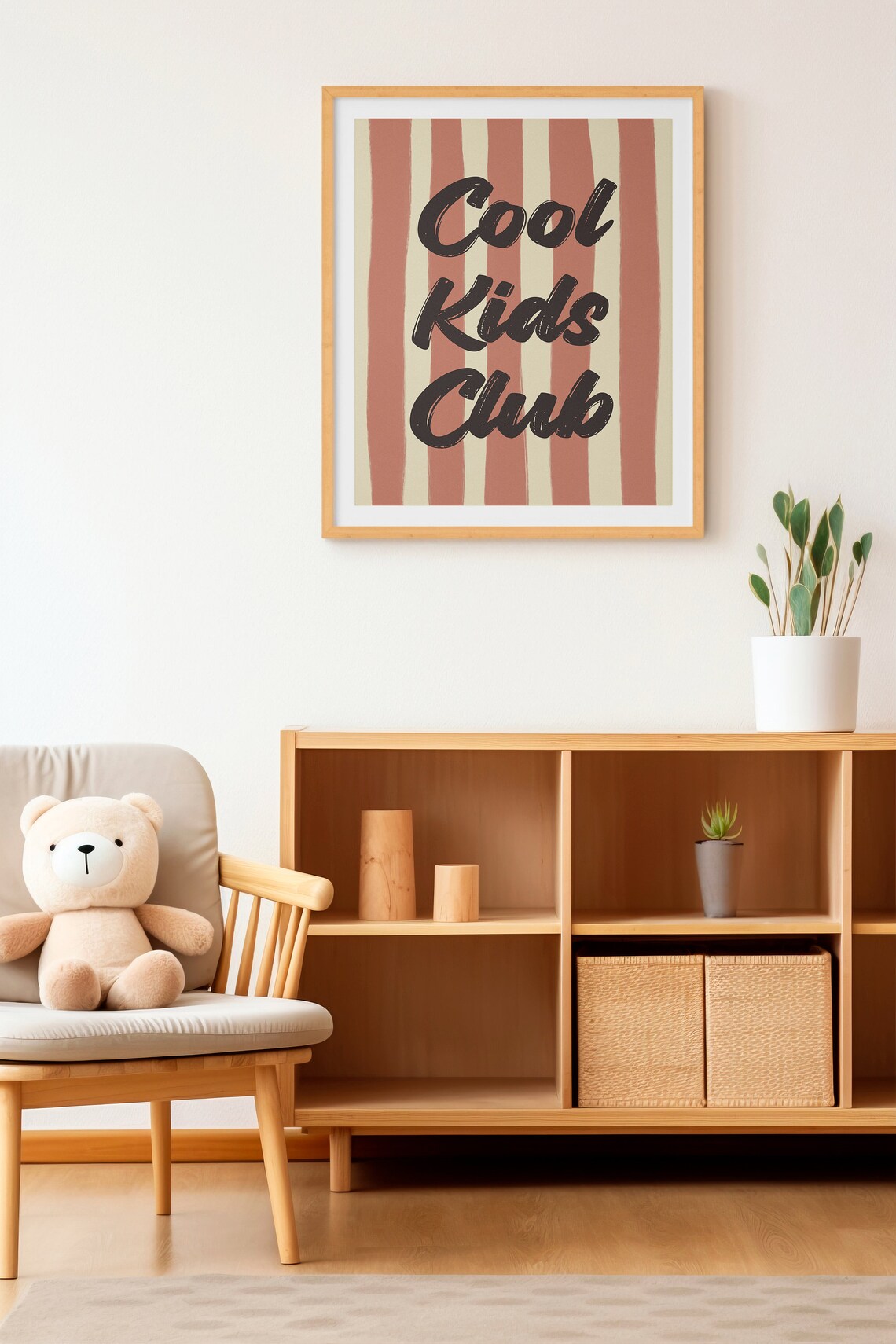 Cool Kids Club Retro Striped Script Quote Poster for Kids Room - Image 3