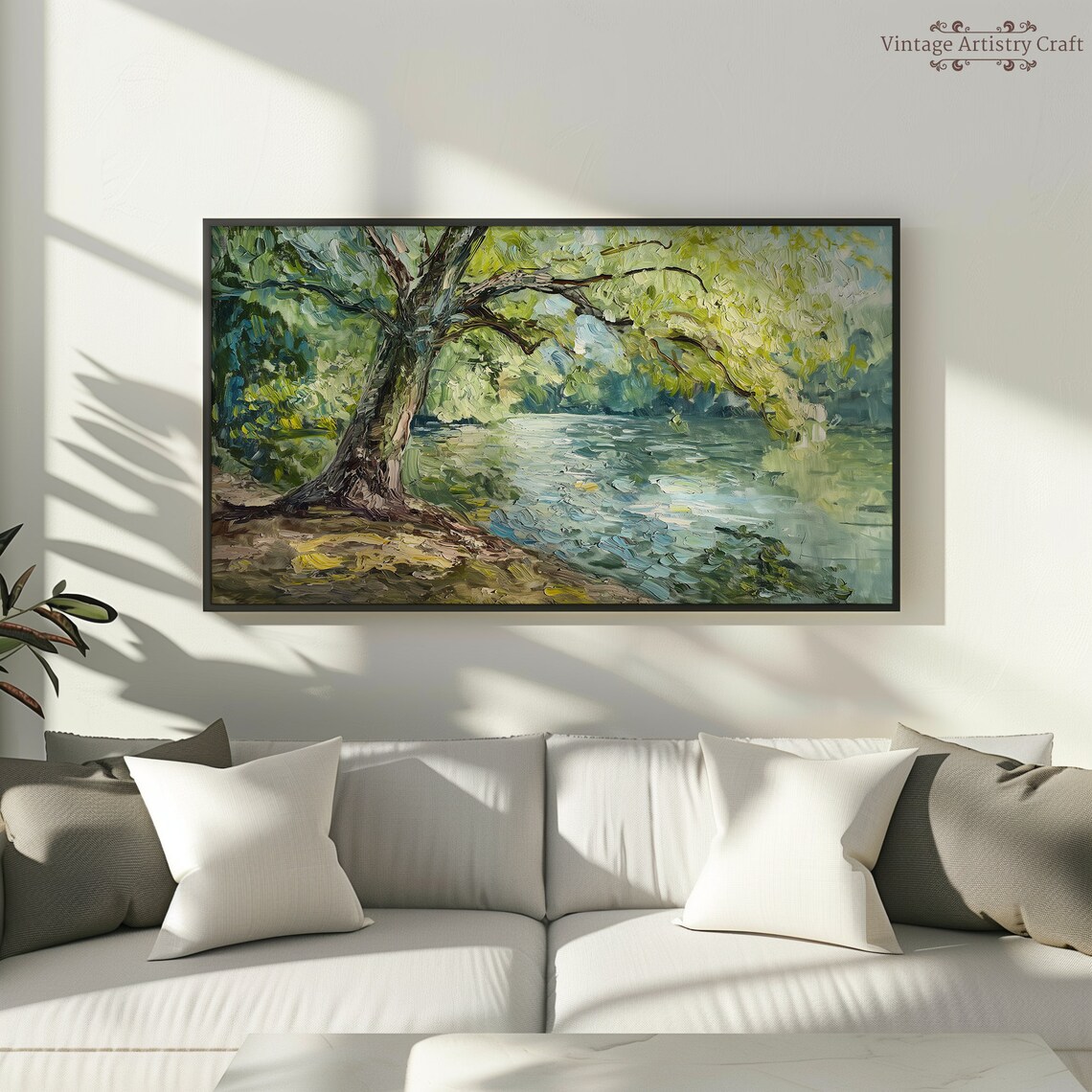 Forest River Textured Impasto Impressionism Art Print - Image 6