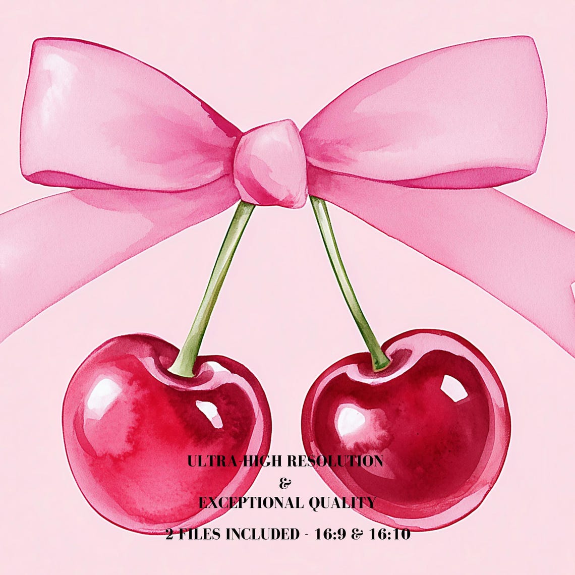 Valentines Day Wallpaper Cute Cherries Romantic Desktop 4k Pc Mac Laptop Macbook Windows Pink Bow Love Background Instant - Image 7