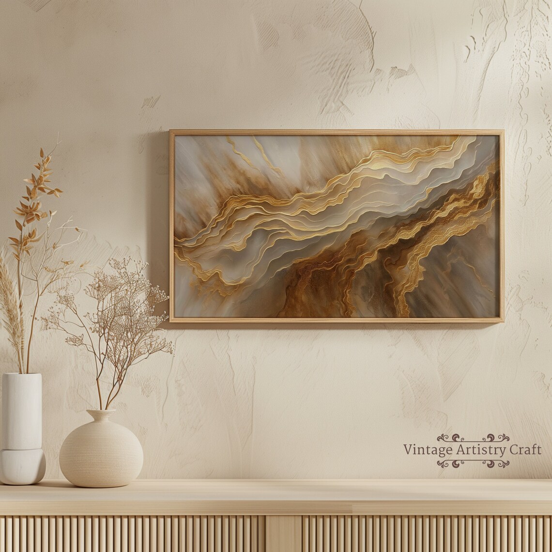 Texture Frame TV Modern Abstract Oil Painting Art - Image 7