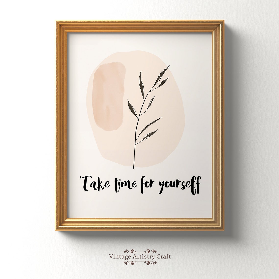 Take Time For Yourself Minimalist Botanical Self Care Poster