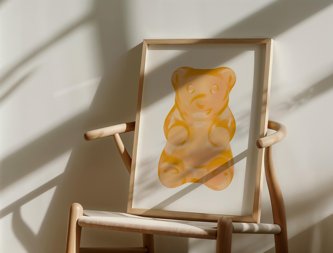 Gummy Bear Orange Wall Art, Trendy Coquette Print - Image 3