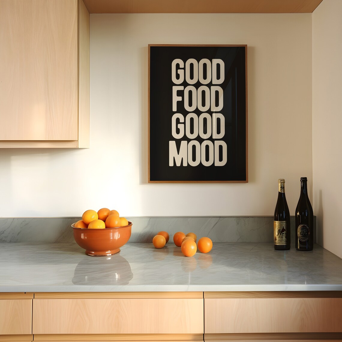 Good Food Good Mood Kitchen Typography Art Print - Image 3