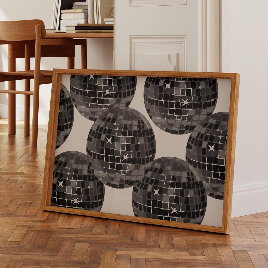 Disco Black and White Trendy Wall Art Poster - Image 2