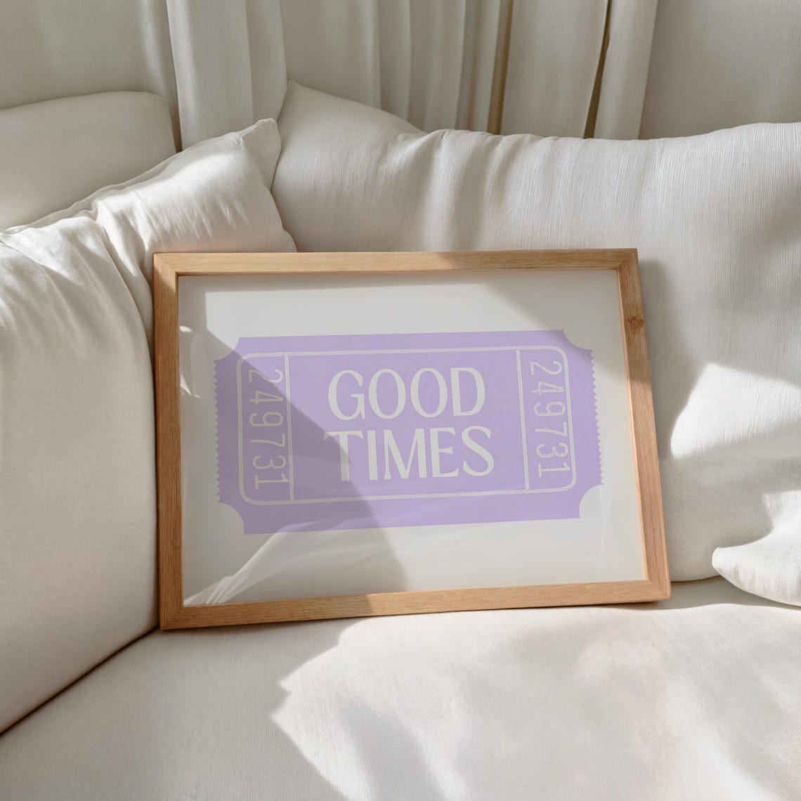 Good Times Ticket Trendy Retro Wall Art Preppy Poster Lilac Wall Art College Apartment Decor Purple Print Teen Girl Decor Girly Wall Art - Image 4