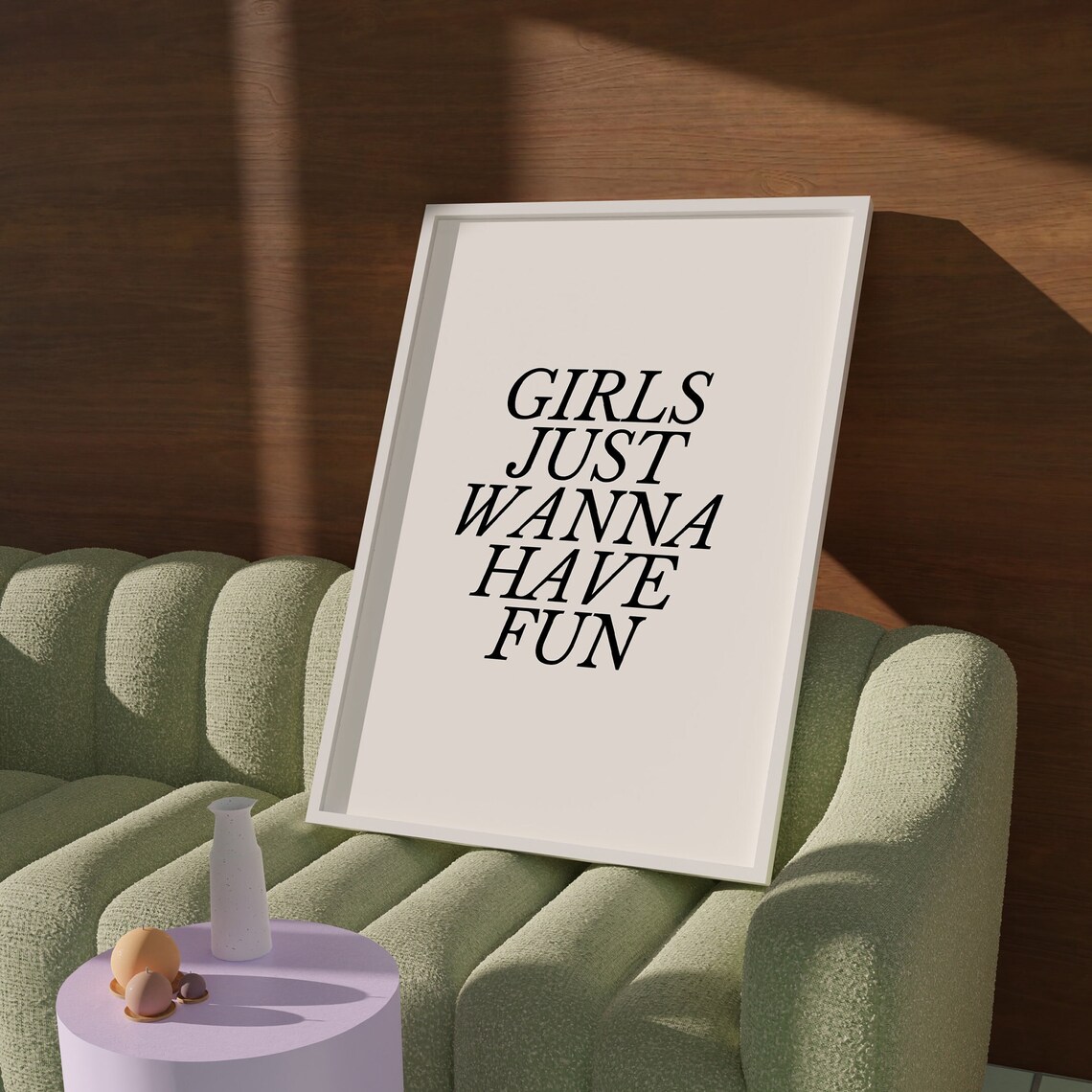 Girls Wanna Have Fun Funky Retro Typography Print - Image 3