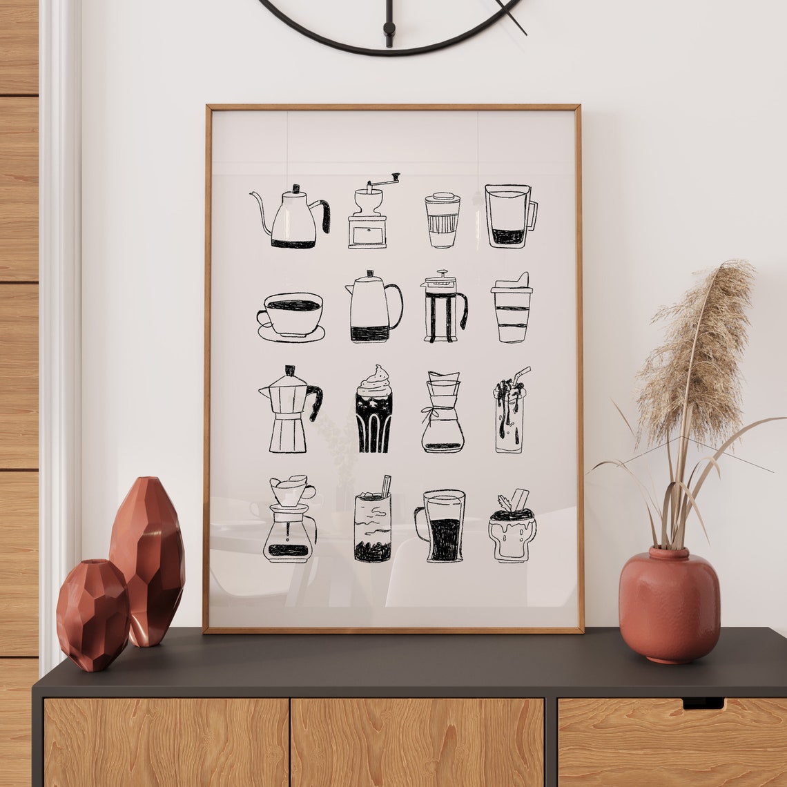 Coffee Brewing Guide Chart Illustrated Cafe Kitchen Decor Poster - Image 2