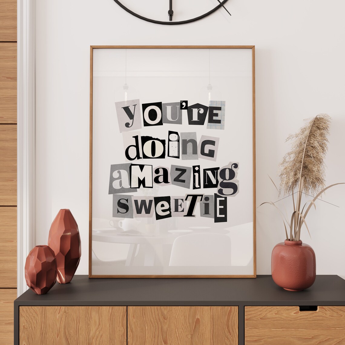 You're Doing Amazing Sweetie Ransom Note Collage Typography Art Poster - Image 3