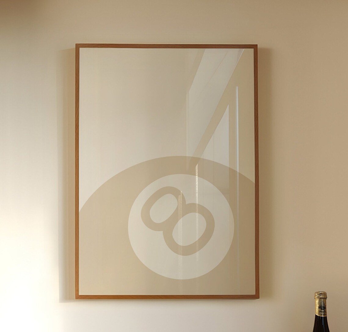 Beige Eight Ball Pool Minimalist Game Room Poster Art Game Room Decor - Image 2