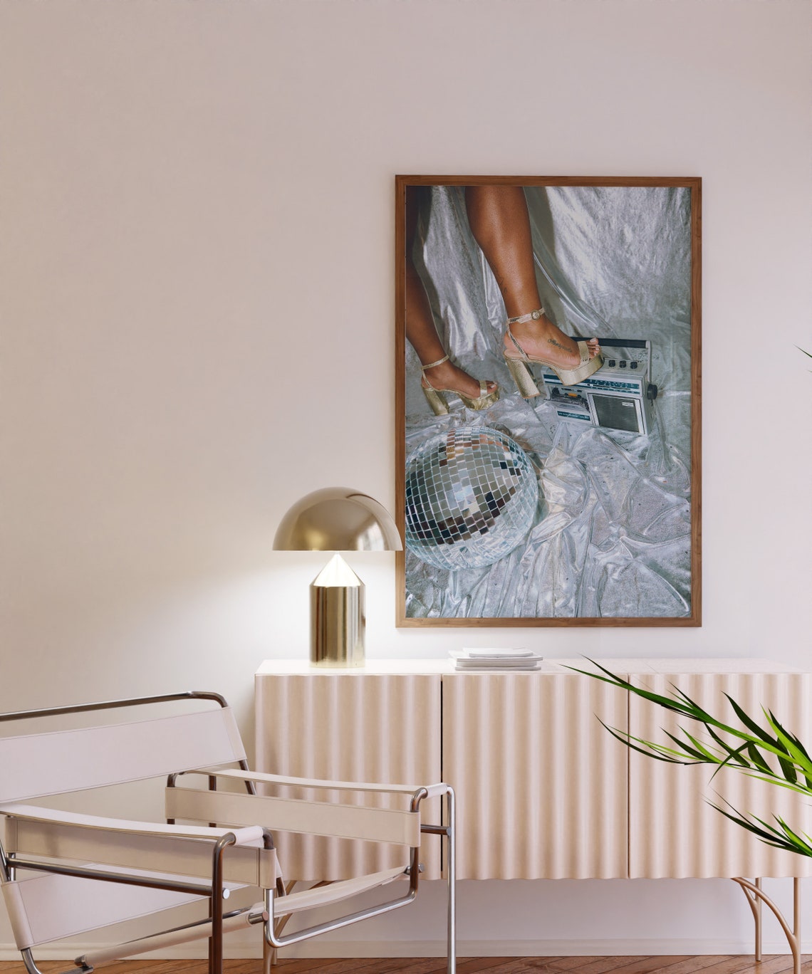Disco Ball Gold Platform Heels Boombox Retro Party Photo Poster - Image 3