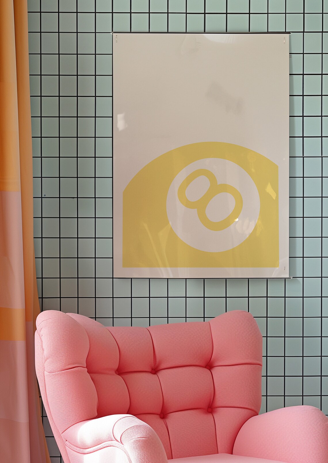 Yellow Retro Aesthetic Art Print, Preppy Dorm Decor - Image 3