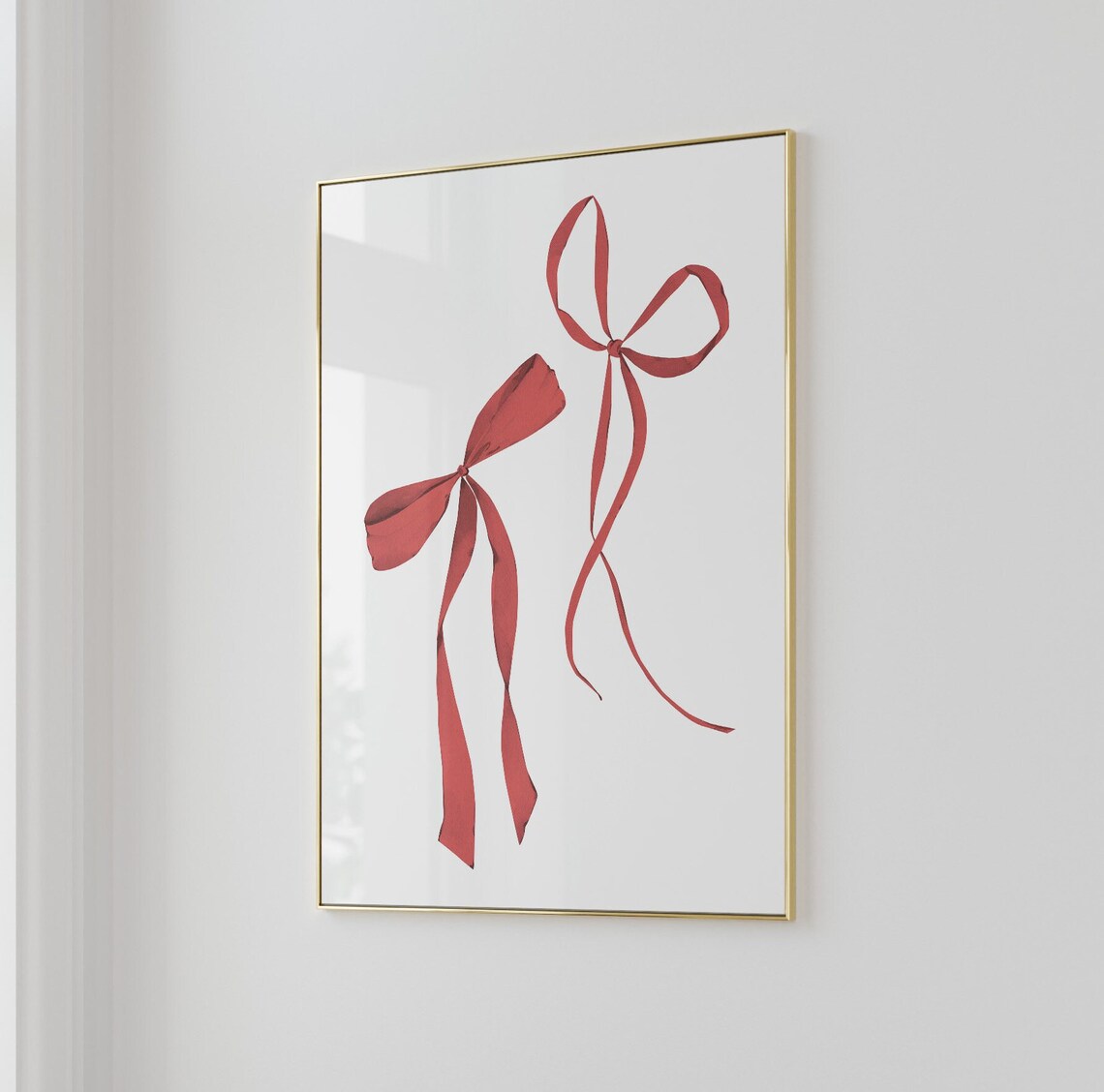 Wine Red Wall Art Bow Wall Art Aesthetic Art Print Trendy Art Prints Coquette Art Print Teen Girl Art Prints Red Wall Art Preppy Dorm Decor - Image 3