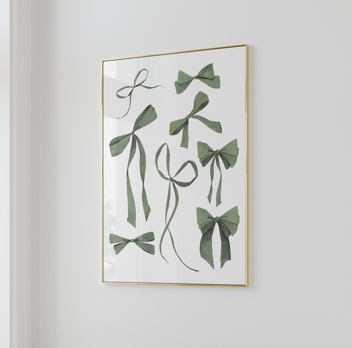 Bow Wall Art Green Art Print Trendy Art Print Coquette Art Print Aesthetic Poster Print Sage Wall Art Teen Girl Bedroom Preppy Print - Image 3