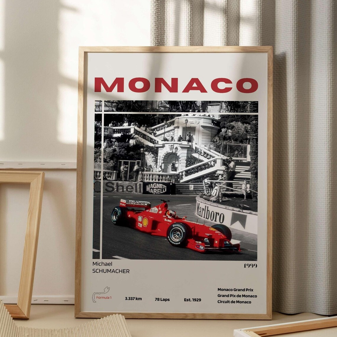 Monaco Formula 1 Minimalist Travel Poster Art Print - Image 3