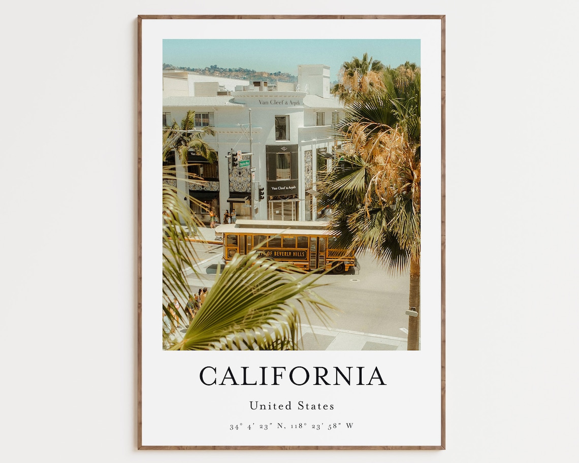 California Travel Poster, Travel Wall Art Print