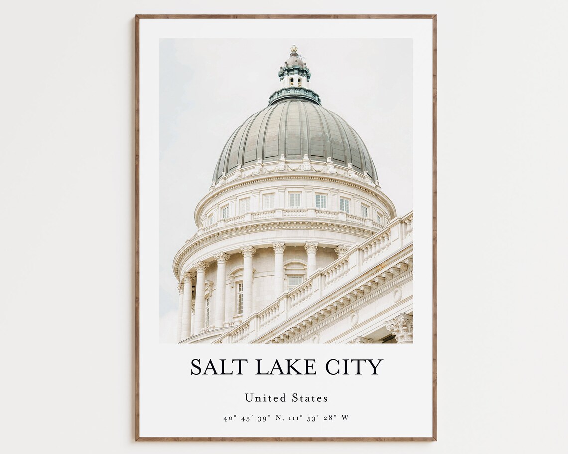 Salt Lake City Travel Poster, Utah City Print