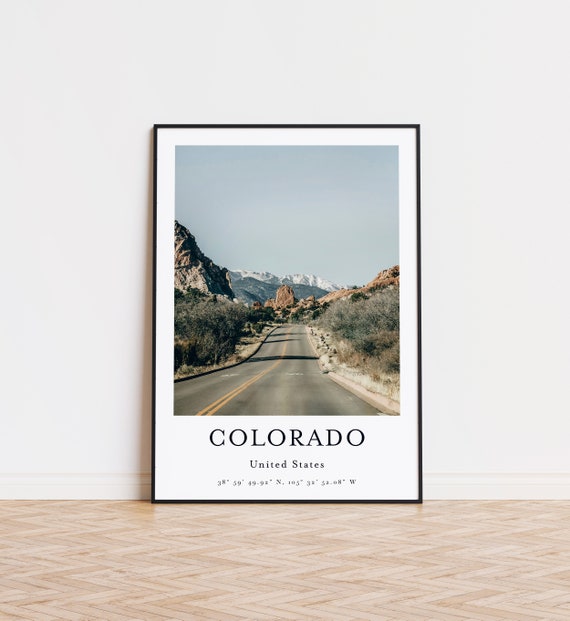 Colorado Travel Poster, Mountain Landscape Art Print