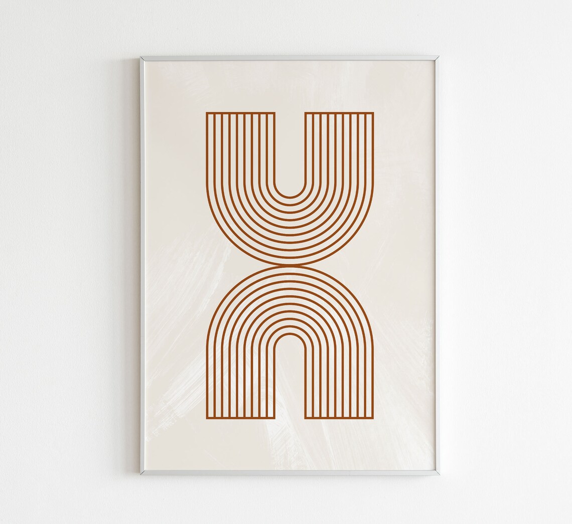 Abstract Geometric Line Art, Boho Neutral Print - Image 3