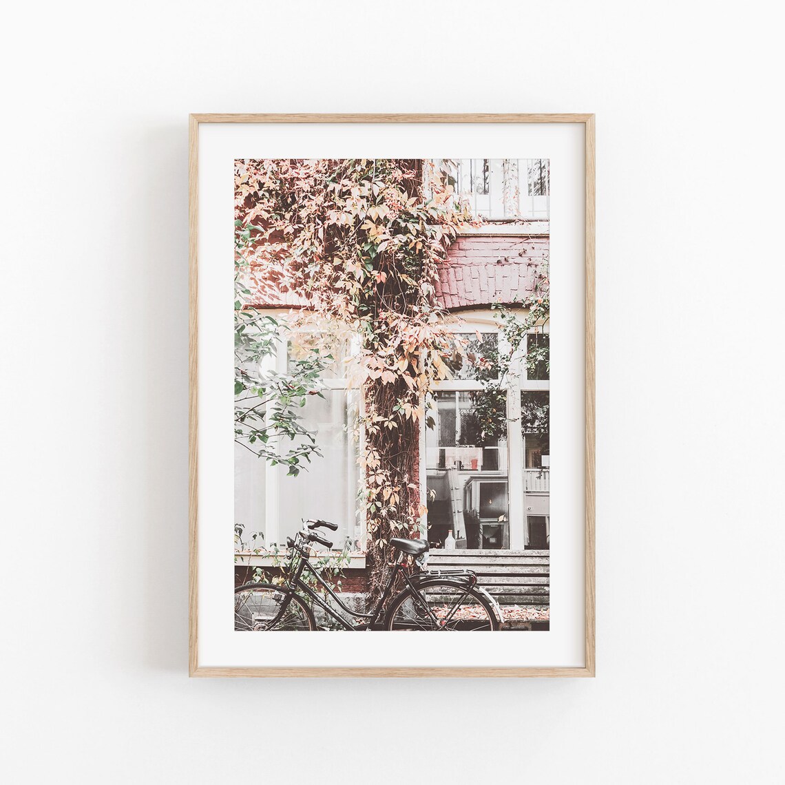 Amsterdam Cityscape Travel Poster, Bicycle View