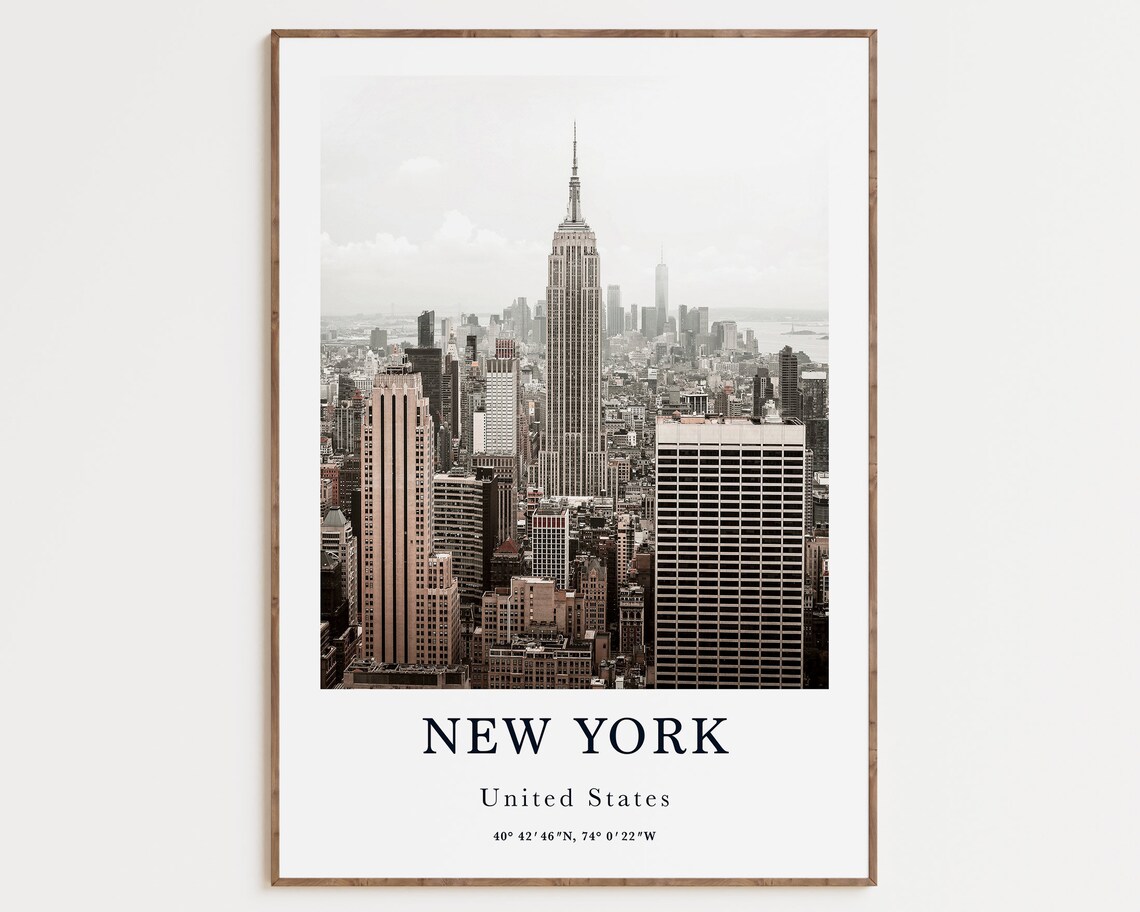 New York City Travel Poster, Manhattan Wall Art