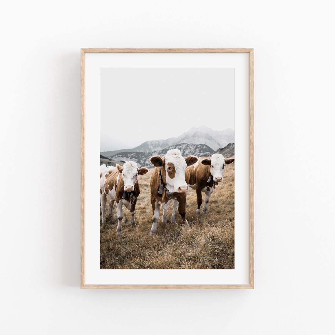 Cow Art Print, Modern Minimalist Poster Decor