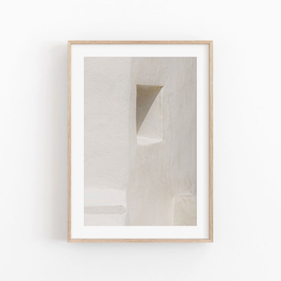 Minimalist Greece Architecture Art Print, Neutral