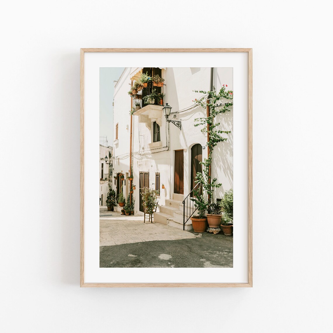Spain Whitewashed Mediterranean Old Town Street Photography Print