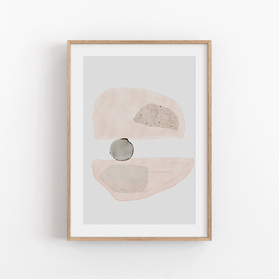 Abstract Print, Neutral Beige Modern Art Print