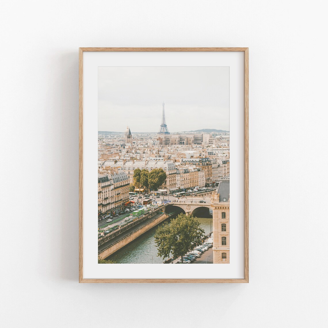 Paris France Eiffel Tower Seine River Cityscape Photography Print