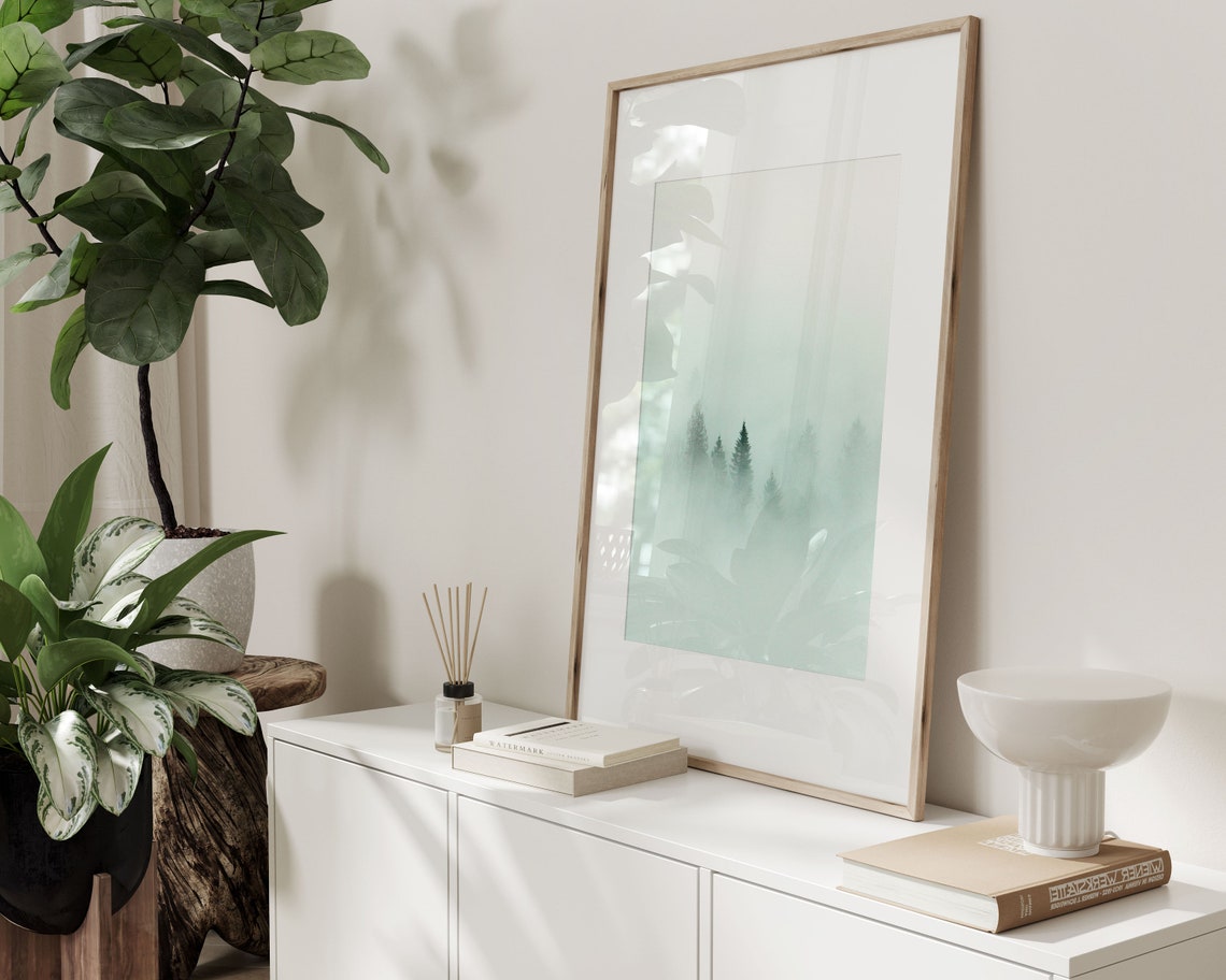 Fog Forest Minimalist Nature Art Print - Image 3