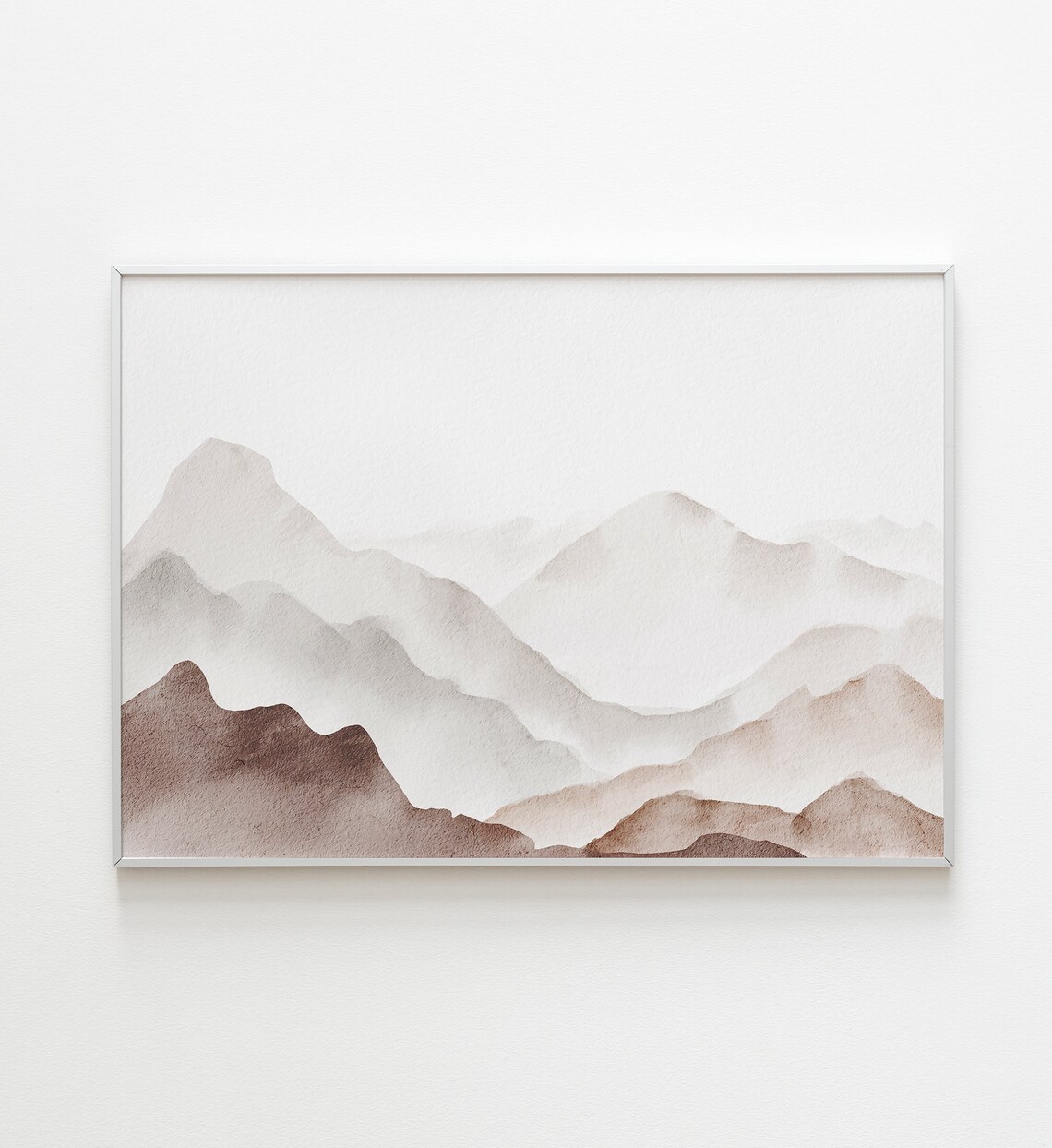 Watercolor Beige Landscape Art Print, Minimalist - Image 2
