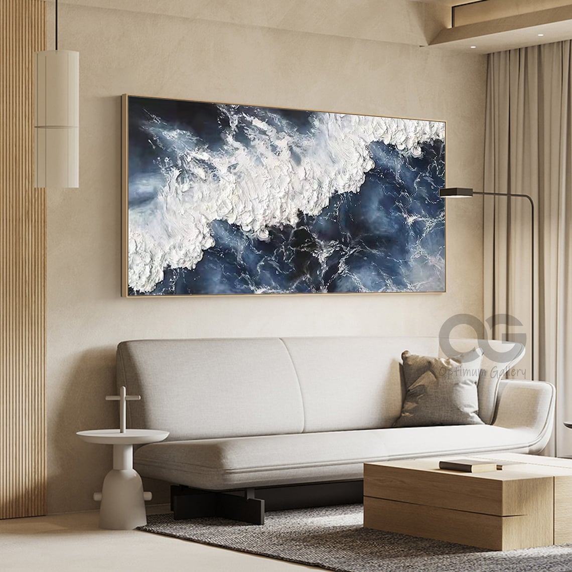 Abstract White Wave Ocean Landscape Art Print - Image 2