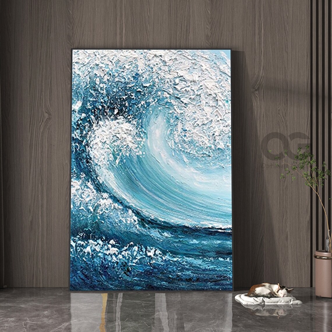 Texture Blue Wave Abstract Ocean Surf Art Print - Image 5