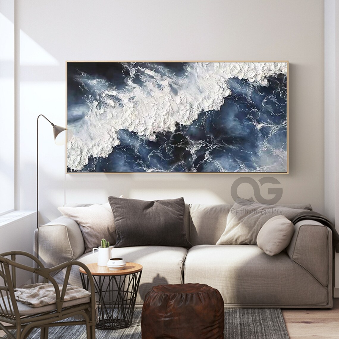 Abstract White Wave Ocean Landscape Art Print - Image 3