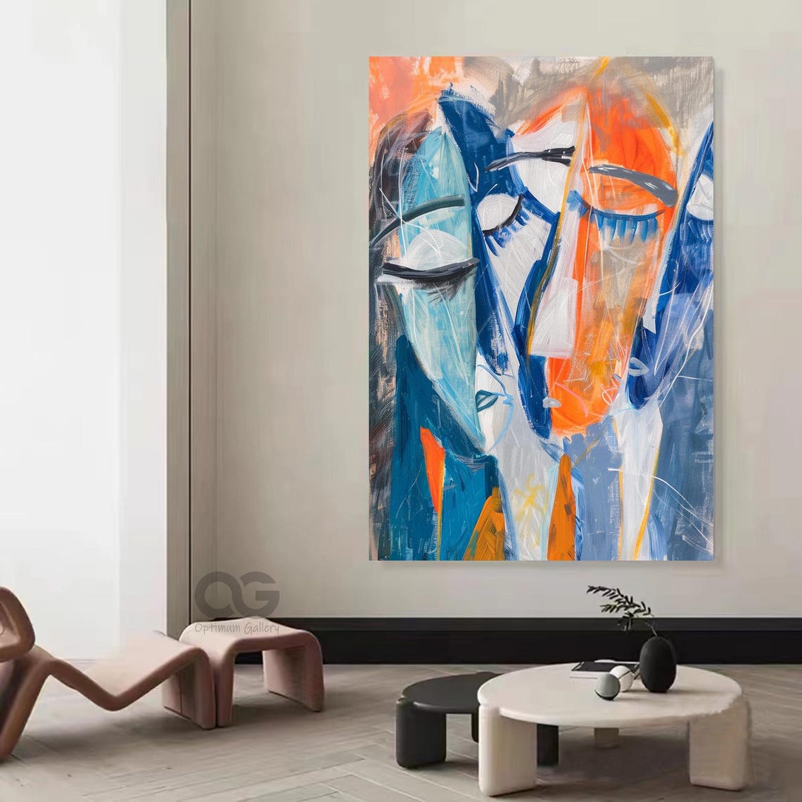Abstract Face Oil Painting Woman Face Artwork Abstract Lady Painting Modern Wall Art Woman Face Painting Female Abstract Wall Art Home Decor - Image 5